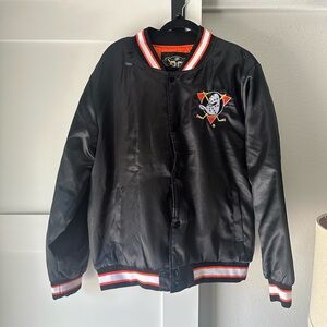 RARE Mighty Ducks 30th Anniversary Orange Alliance Satin Jacket LARGE NWOT